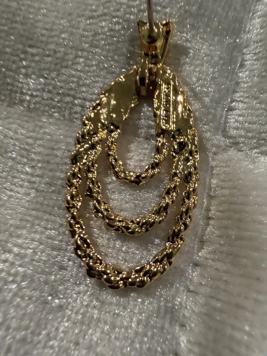 Gold-Tone Twisted Rope Multi-Hoop Drop Earrings - Women Jewelry - Picture 4 of 9